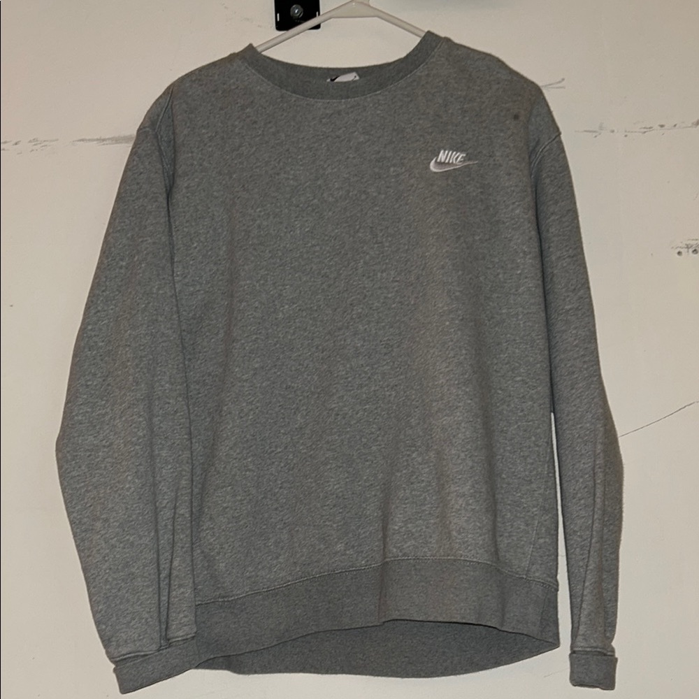 Nike Gray Crewneck Jacket with Iconic Swoosh